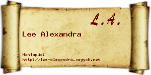 Lee Alexandra névjegykártya